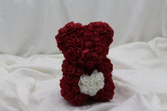 Scarlet with White Heart Bear - 25cm