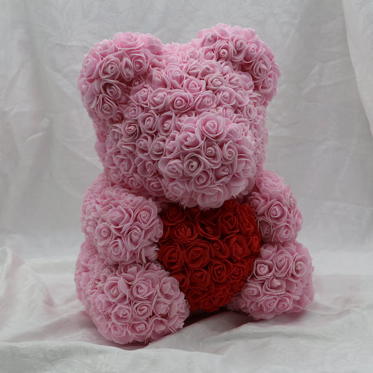 Large Blush with Red Heart Bear - 40cm