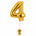 Gold Number 4 Balloon