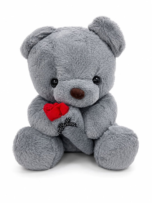 Grey Rose Teddy Bear