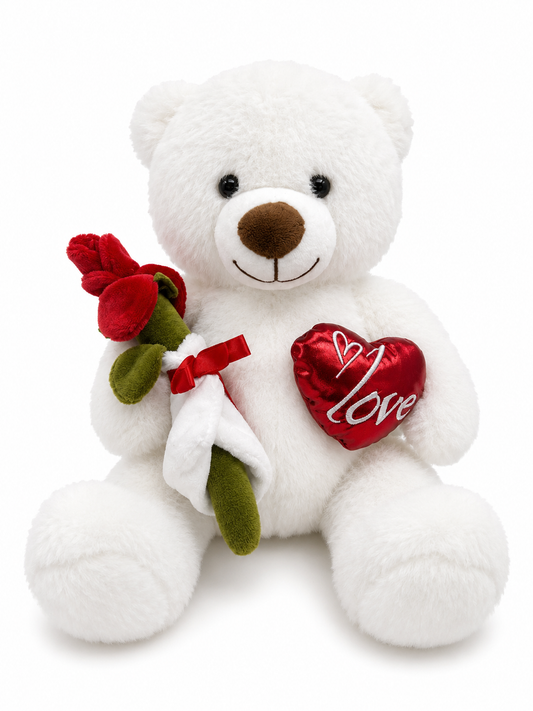 White Bear with Rose